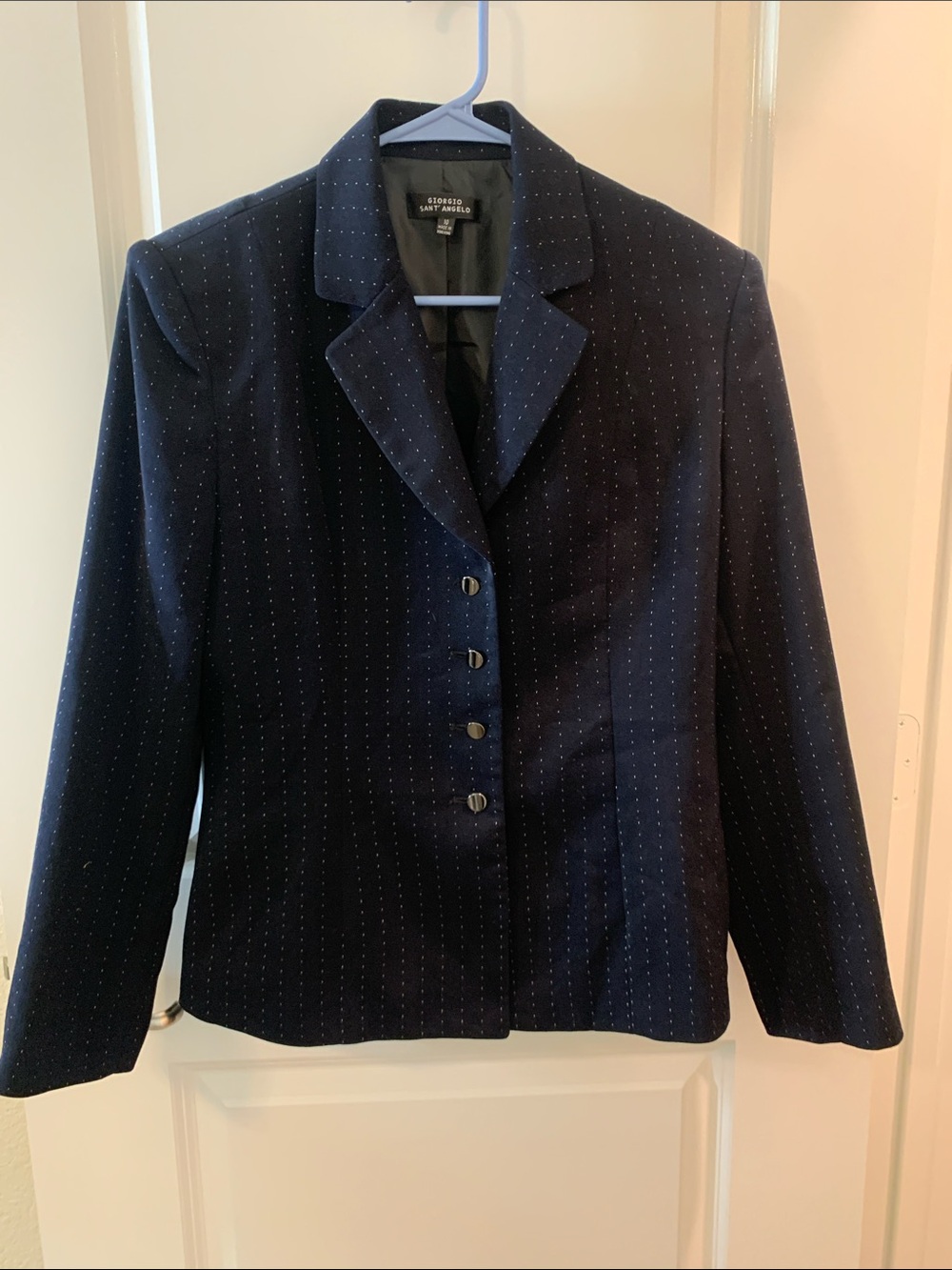 Giorgio Sant'Angelo Navy Pinstripe Single-Breasted Blazer